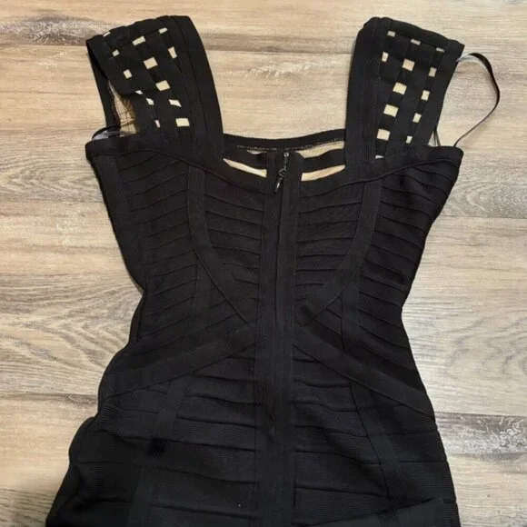 Herve Leger Bodycon Black Dress XXS - Picture 5 of 5